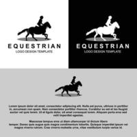 Creative equestrian silhouette logo design vector