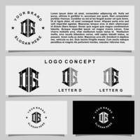 Creative monogram logo design with stationery template vector