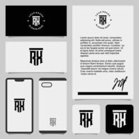 Creative monogram logo design with stationery template vector