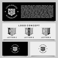 Creative monogram logo design with stationery template vector