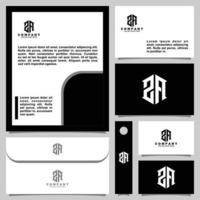 Creative monogram logo design with stationery template vector