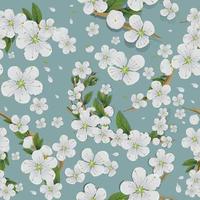 Blossom Flower Seamless Pattern Background vector