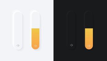 Minimalist Volume Bar UI Neumorphism Design vector