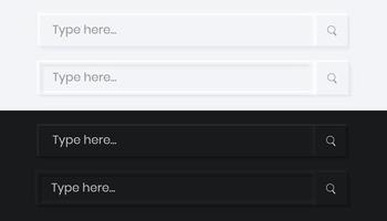 barra de búsqueda cuadrada neumorfismo ui vector