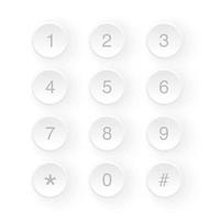 Modern 3D Dial pad user interface design vector