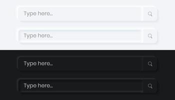 barra de búsqueda cuadrada redondeada neumorfismo ui vector
