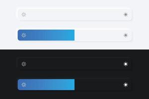 Minimalist Rounded Square Brightness Bar in Neumorphism Design vector