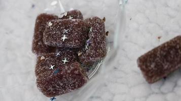 Jelly Candies With Sugar Coating In Glass Bowl photo