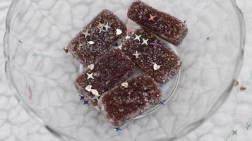 Jelly Candies With Sugar Coating In Glass Bowl photo