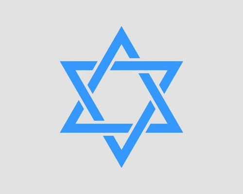 Jewish Star of David icon. Vector six pointed stars symbol.