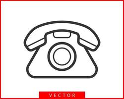 ilustración de vector de icono de teléfono. aplicación de centro de llamadas. iconos de teléfono estilo plano de moda. contáctenos silueta de línea.