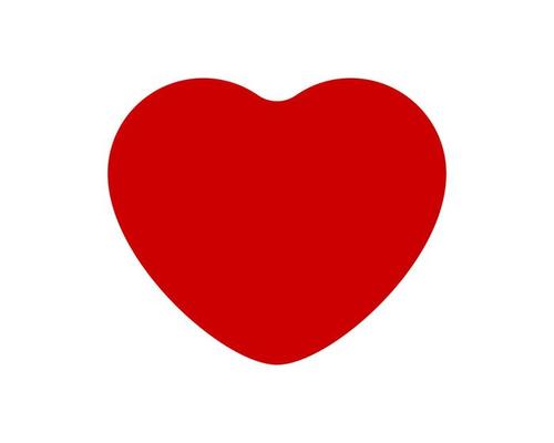 Red shape love heart icon vector isolated on white background.