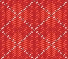 textura de patrón sin costuras de fondo rojo con prendas de punto de lana de línea beige vector