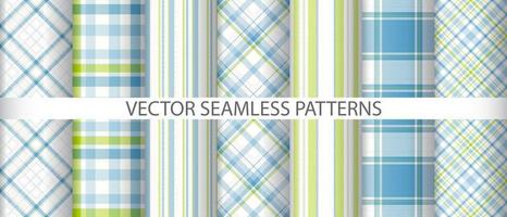 Set vector plaid pattern. Background fabric seamless. Check texture tartan textile.