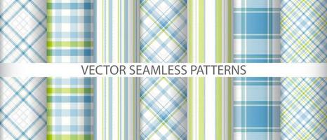 Set vector plaid pattern. Background fabric seamless. Check texture tartan textile.