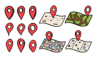 Hand drawn location icon in doodle style vector