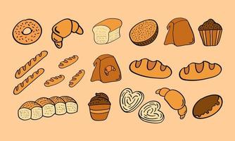 Hand drawn Bread illustration in doodle style vector