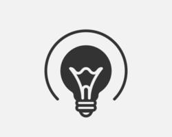 Light bulb icon vector. Llightbulb idea logo concept. Lamp electricity icons web design element. Led lights isolated silhouette. vector