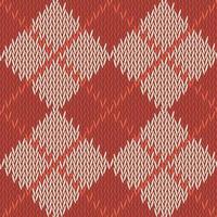 background seamless pattern texture of red with beige square wool knitwear vector