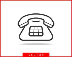 ilustración de vector de icono de teléfono. aplicación de centro de llamadas. iconos de teléfono estilo plano de moda. contáctenos silueta de línea.