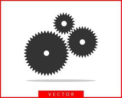 engranajes metálicos y vectores dentados. diseño plano del icono de engranaje. logotipo de ruedas de mecanismo. plantilla de concepto de rueda dentada.