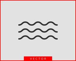 diseño de vectores de ondas. icono de onda de agua. líneas onduladas aisladas.