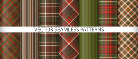 Set seamless background textile. Pattern check fabric. Texture tartan plaid vector. vector