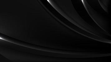 Banner web template abstract black curved shapes with lighting on dark background vector