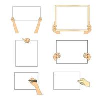 hands holding blank boards isolated on white background vector