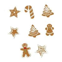 gingerbread cookies isolated on white background vector