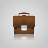 Brown business briefcase icon vector