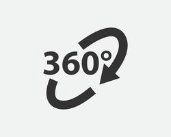 Icono de vector de vista de 360 grados