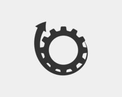 Metal gears and cogs vector. Gear icon flat design. Mechanism wheels logo. Cogwheel concept template. vector