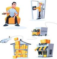 courier delivery transport logistic banner vector
