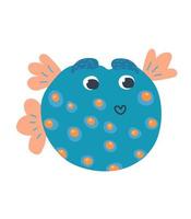 cute cartoon fish. fish ball illustration vector