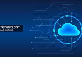 tecnología de fondo formas de nubes brillantes son almacenamiento de datos en el mundo de Internet con líneas de circuito que muestran datos de entrada y salida. es una tecnología que es muy popular hoy en día. vector