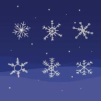 Set of snowflakes vector