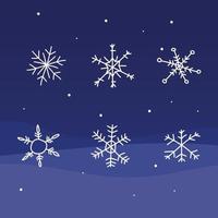 Set of snowflakes vector