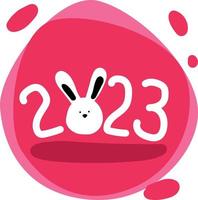 Cute funny 2023 with little bunny vector