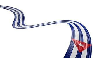 Cuba or Cuban flag wavy abstract ribbon background. 3d illustration. photo