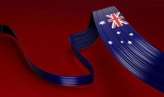 Flag of Australia waving ribbons. 3d illustration photo