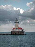 The Chicago Harbor Lighthouse on a Cloudy Afternoon photo