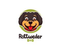 ilustración de dibujos animados de perro lindo rottweiler vector