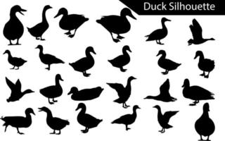 Duck silhouette set vector