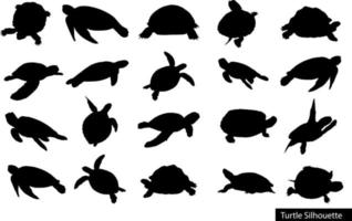 siluetas tortuga-vector,siluetas vector tortuga. colección de siluetas vectoriales de tortugas.