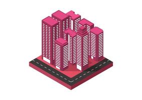 isometric skyscraper building area with highway. vector