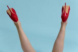 Sexy Leg in Fashion Red Shoe High heels. photo