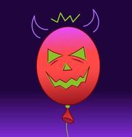 globo rojo de halloween con una sonrisa siniestra. ilustración vectorial de halloween vector