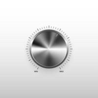 Technology dial knob with metal texture for sound control. Vector illustration.