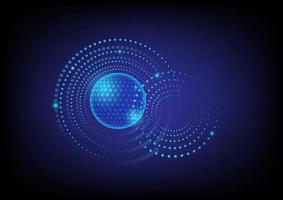 Abstract sphere and dot circle technology background. vector